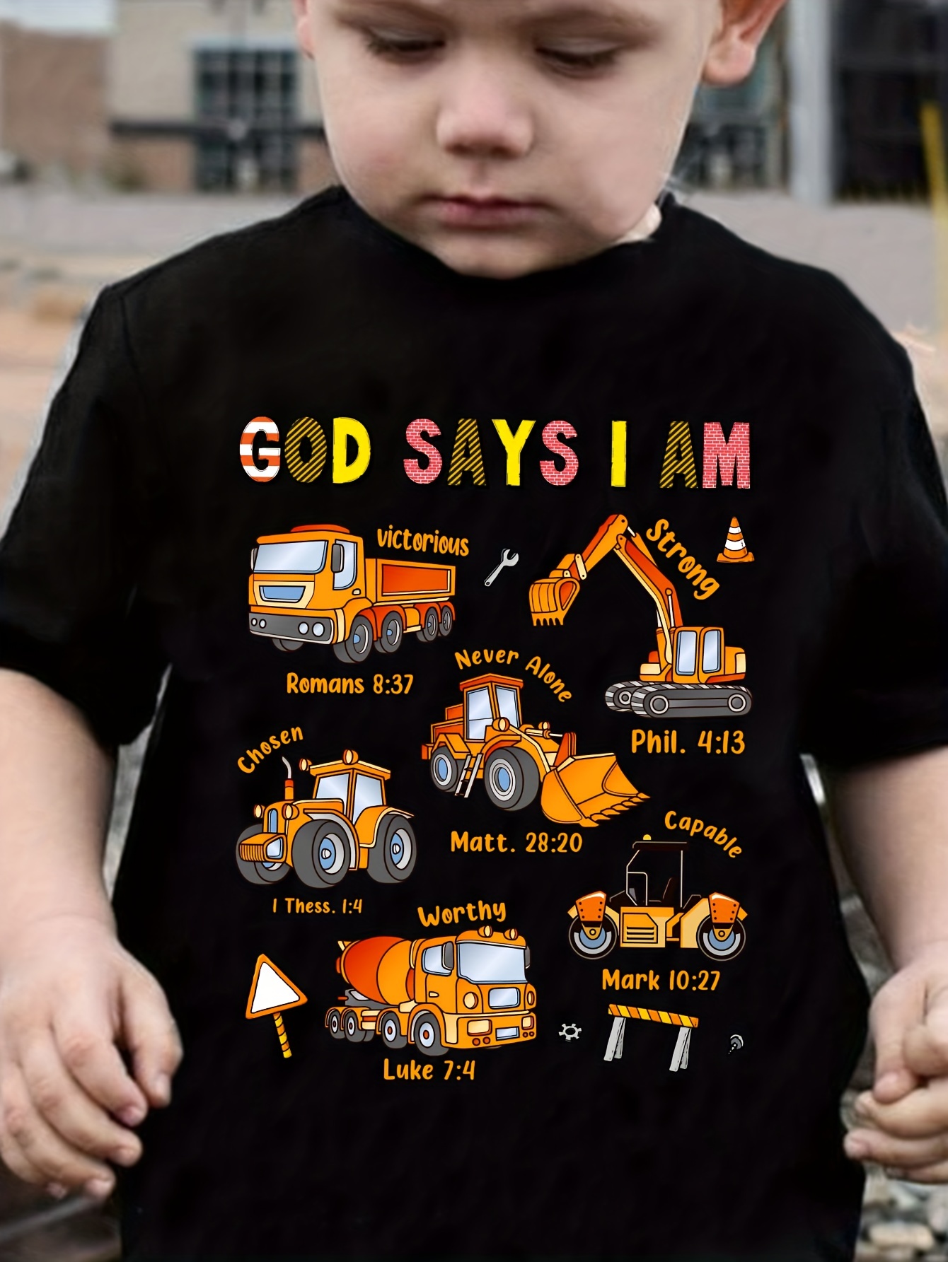 Boy's God Says Print Funny Round Neck Short Sleeve T shirt - Temu Canada