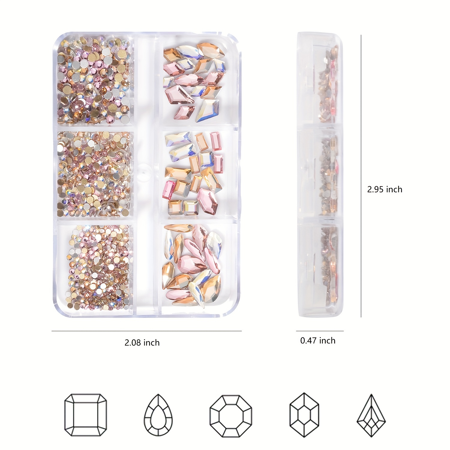  1070Pcs Valentines Nail Charms Red Gold 3D Nail Art Charms with  Flatback Gems Round Butterfly Rhinestones Design Crystals Jewelry Nail  Accessories for Women Girls DIY Nail Decoration Supplies : Beauty 