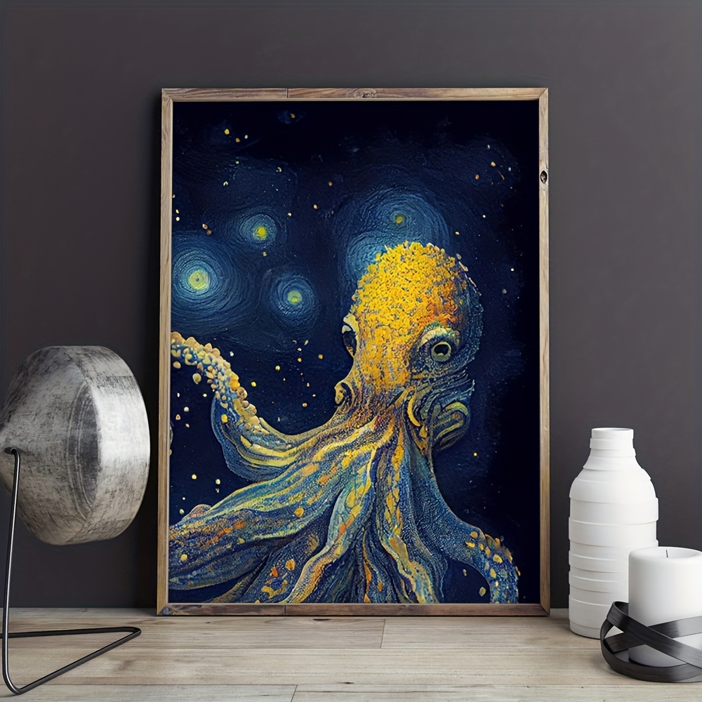 1pc Orso Tela Cielo Stellato Pittura Poster Astratto Stampa - Temu Italy