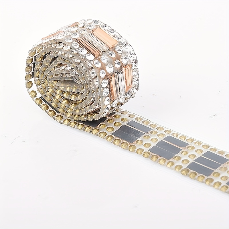 3x7 Glass Flash Rhinestone Strip Self-Adhesive for Crafts