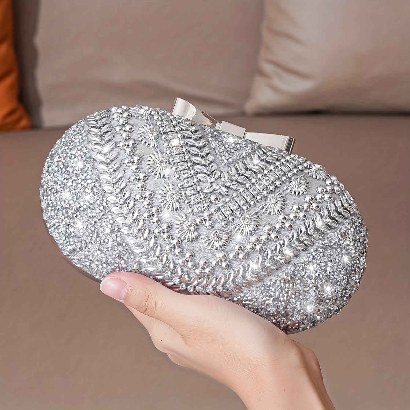 Mini Rhinestone Decor Evening Bag For Women Wedding Clutch Purse