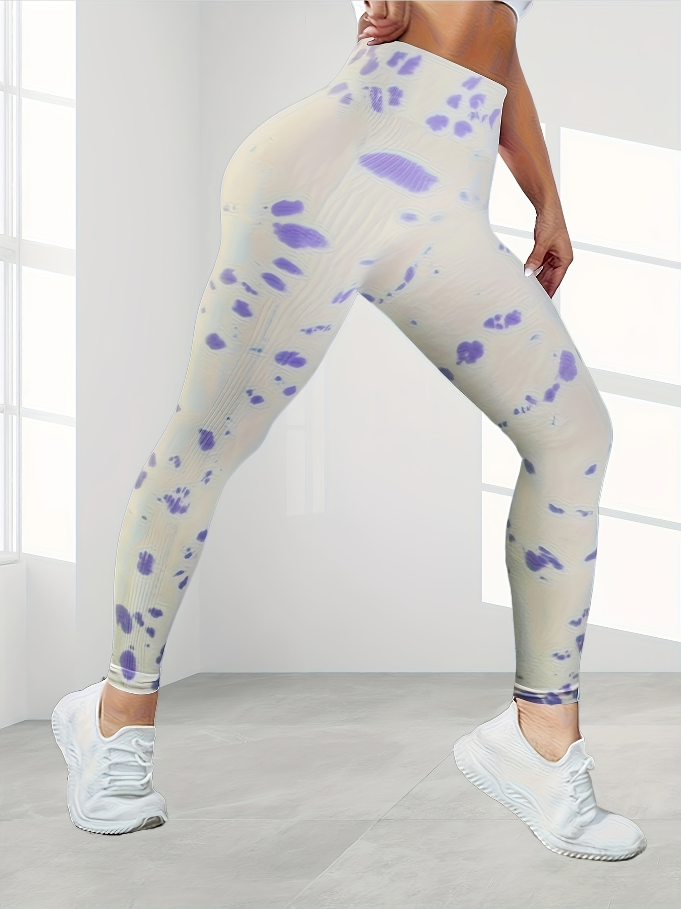 DPTALR Women's High Waist Running Tie-dye Pants Workout Leggings Yoga Pants  