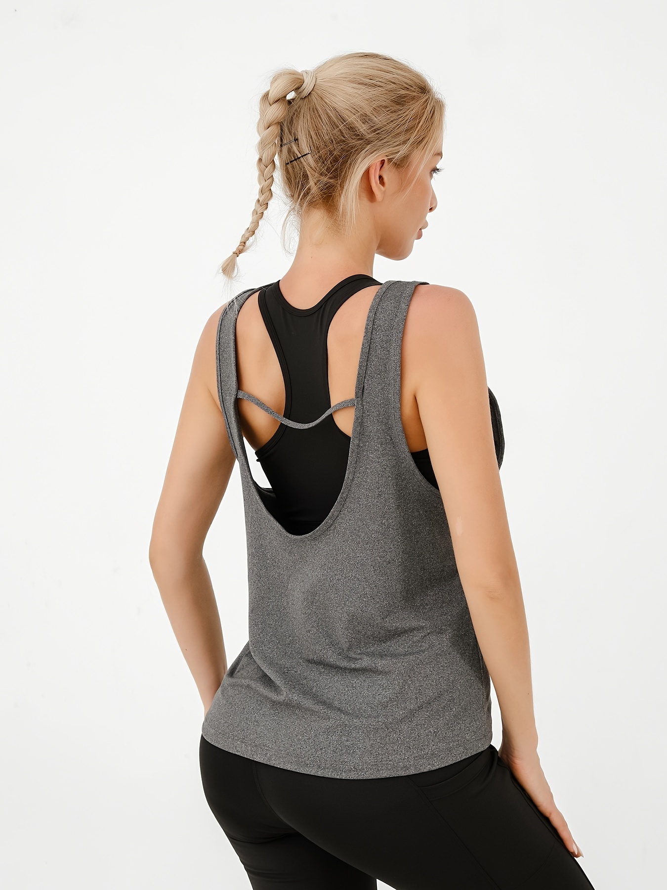 Super Soft Yoga Gym Shirts: Sports Tank Tops Women Open Back - Temu