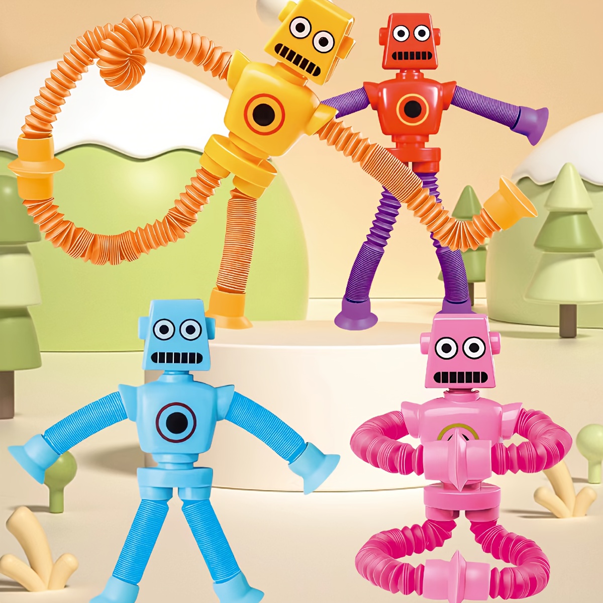 4 Paquets De Jouets Robots À Ventouse Et Girafe Pour Enfants, Robots Tubes  Pop, Jouets De Voyage En Voiture, Mini Robot, Jouets Animaux À Ventouse  Télescopique, Jouets Fidget, Jouet Sensoriel Éducatif De Décompression,  Couleur Aléatoire - Temu