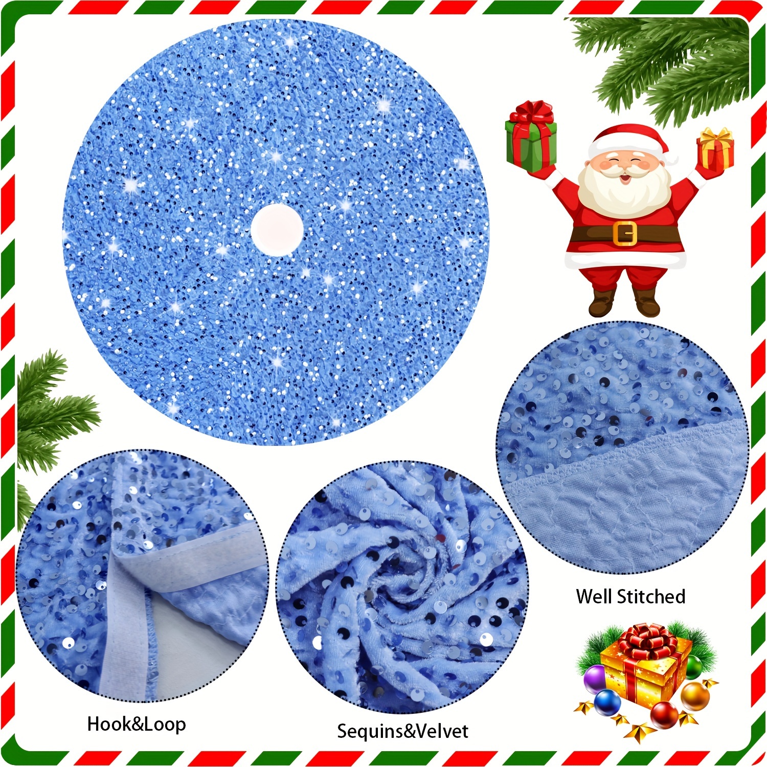 Light blue hotsell velvet tree skirt