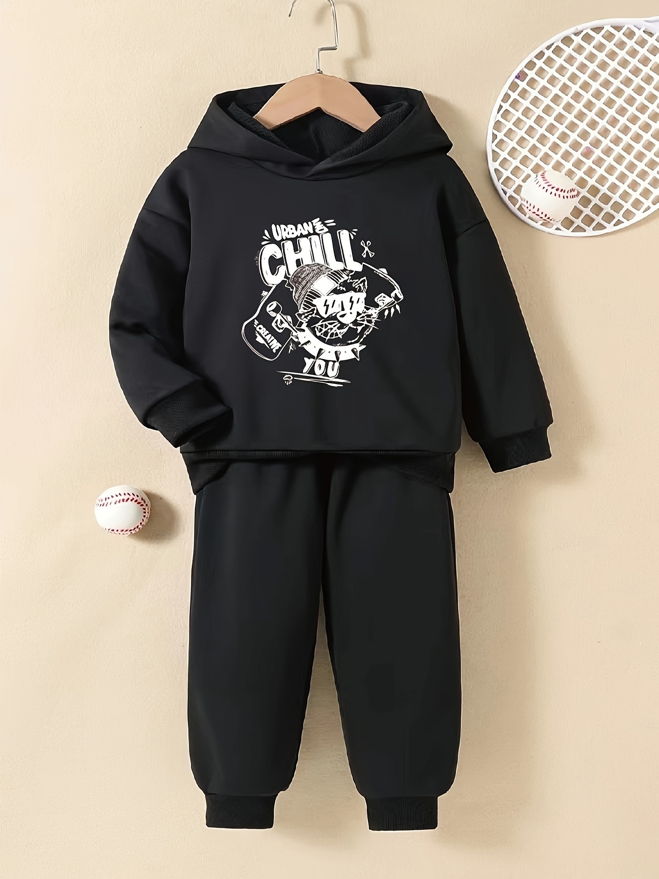 Chill Mode Hoodie And Jogger Set - Black