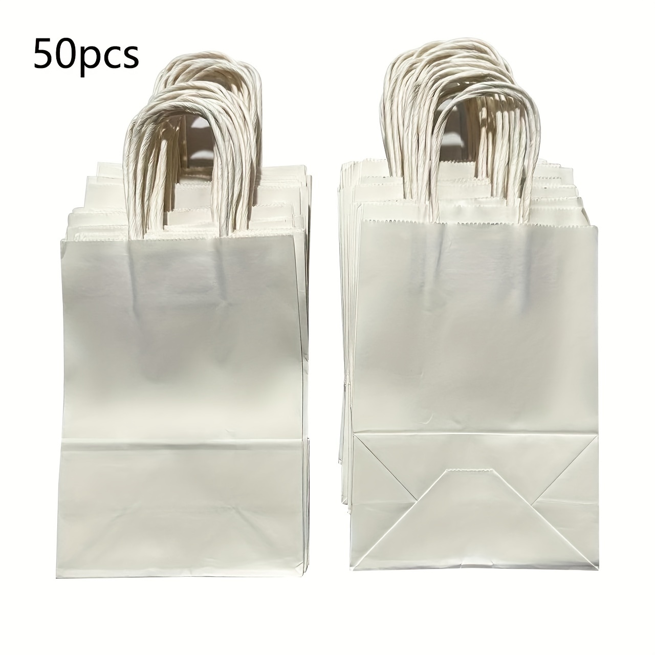 Gift Bags White Kraft Paper Bags Product Bags With Handles - Temu
