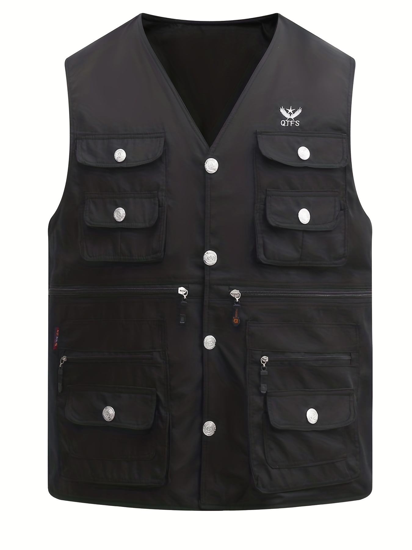 Multi Pocket Cargo Vest Men's Casual Outwear V Neck Vest - Temu Canada