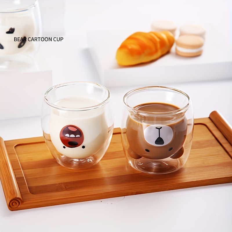 Creative Glass Cups Transparent Animal Fun Coffee Mugs Milk Juice Coffee  Cup Water Cup Drinking Glasses Breakfast Cup, Honey Cup