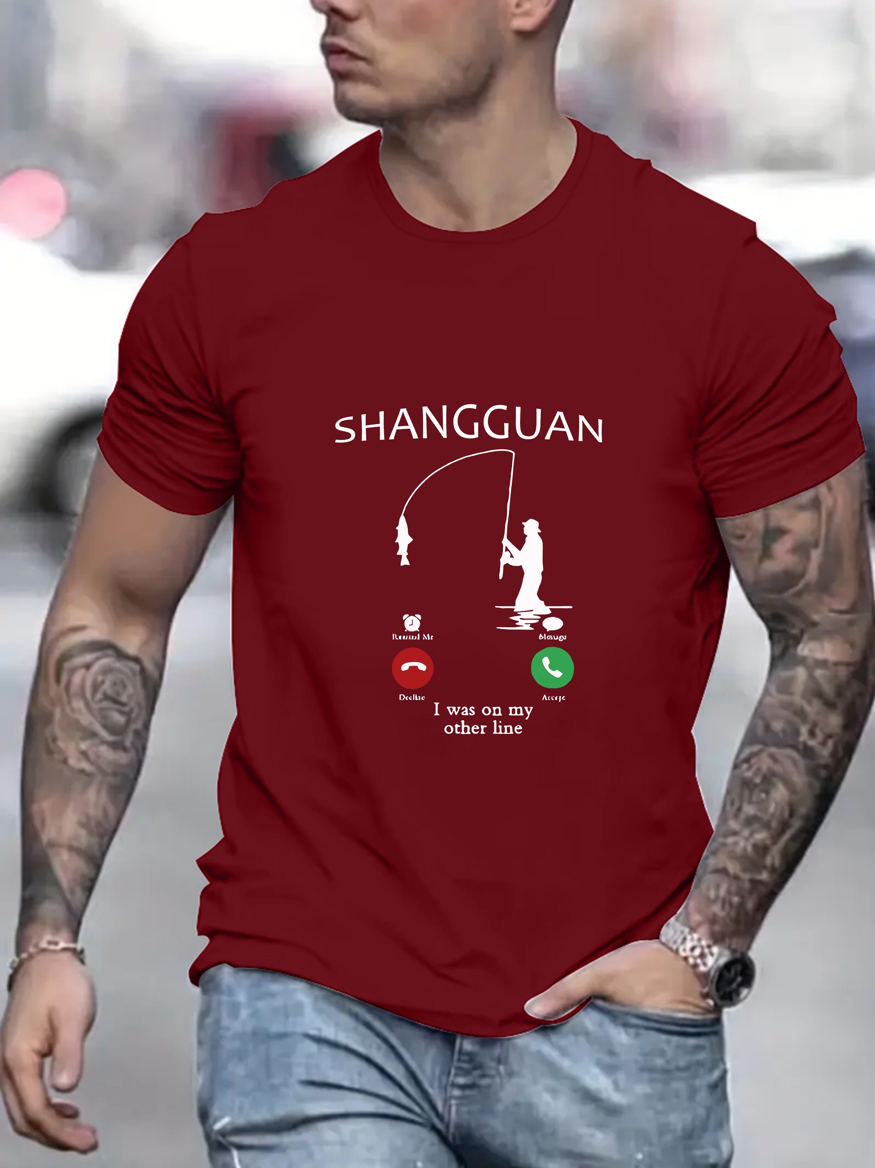 Estampa Engraçada De Pesca Camiseta Masculina Com Gola - Temu Portugal