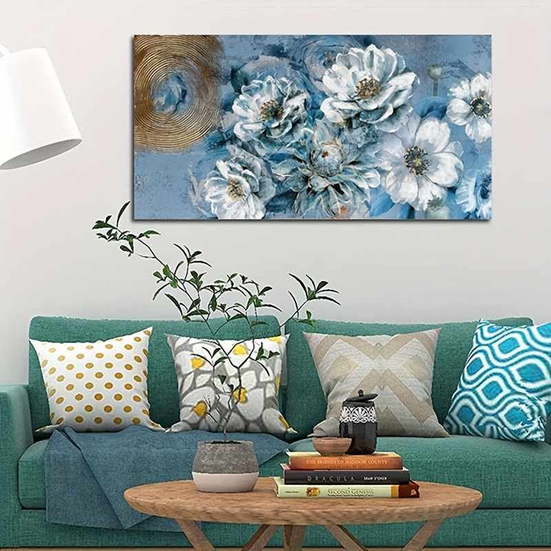 Bleu Couleur Magnolia Fleurs Papier Peint Peintures Murales