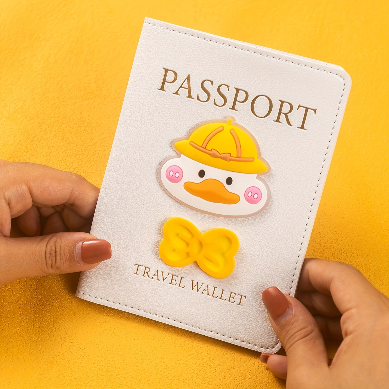 PU Leather Passport Cover Simple Letter Travel ID Credit Card