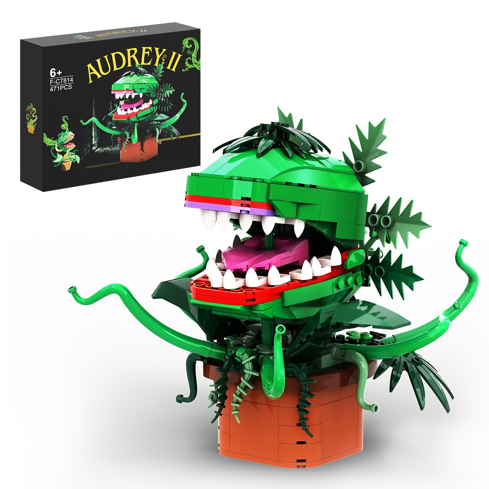 457pcs Building Toy, Little Flower Shop Of Horrors, Plants Collectible Action Figure Building Blocks, Halloween/Thanksgiving Day/Christmas Gift