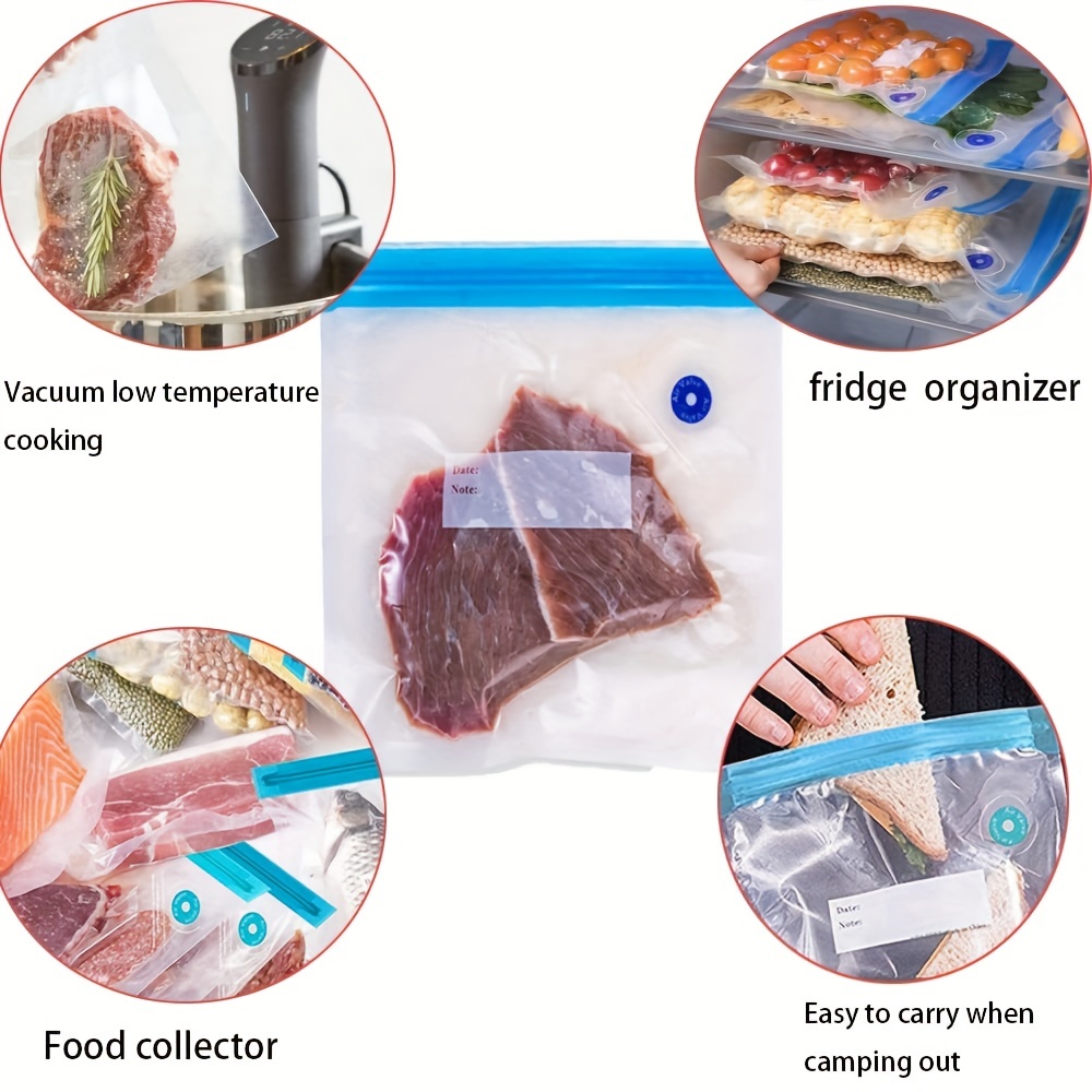 10/20 Pezzi, Sacchetti Di Conservazione Del Cibo Sottovuoto Riutilizzabili  Con 3 Dimensioni Di Sacchetti Per