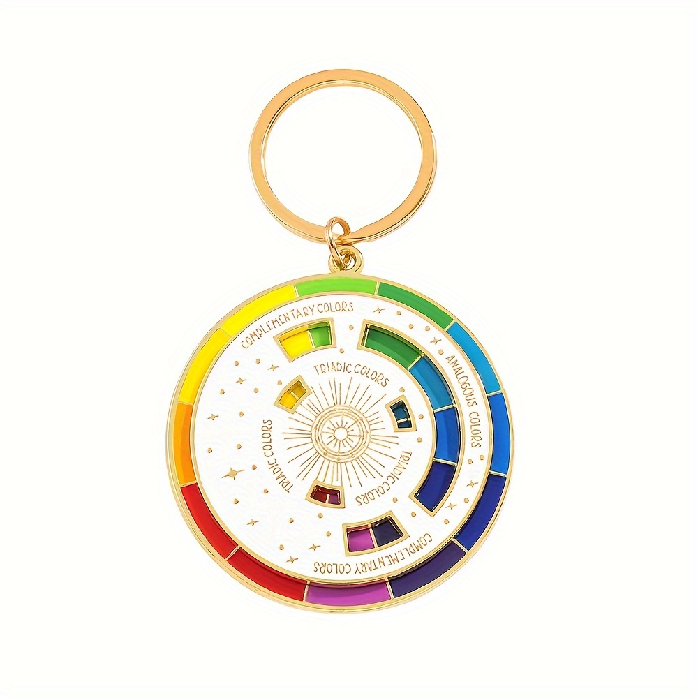 2d Flat, 1pc 2d Flat Wheel Keychain Artist Gift Keychains For Backpack Hats Boards Rainbow Gifts, 2d Flat
