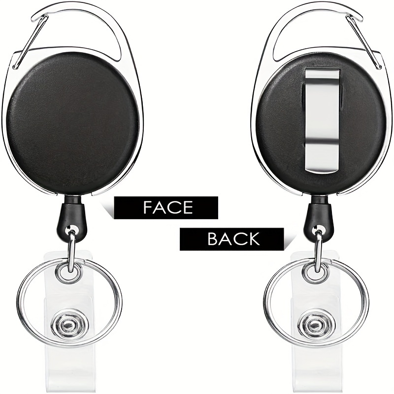 2 Pack Heavy Duty Retractable Badge Holder Reel, Will Well Metal