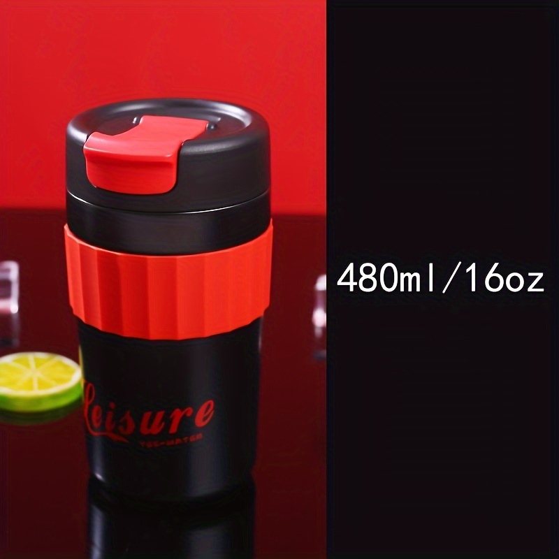Portable 16oz Double Layers Stainless Steel Coffee Cup