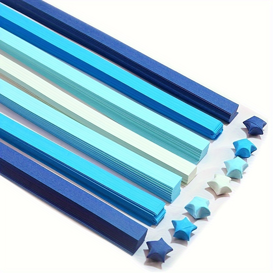 540 PCS/Pack Gradual Blue Origami Star Paper Strips - Fold Lucky