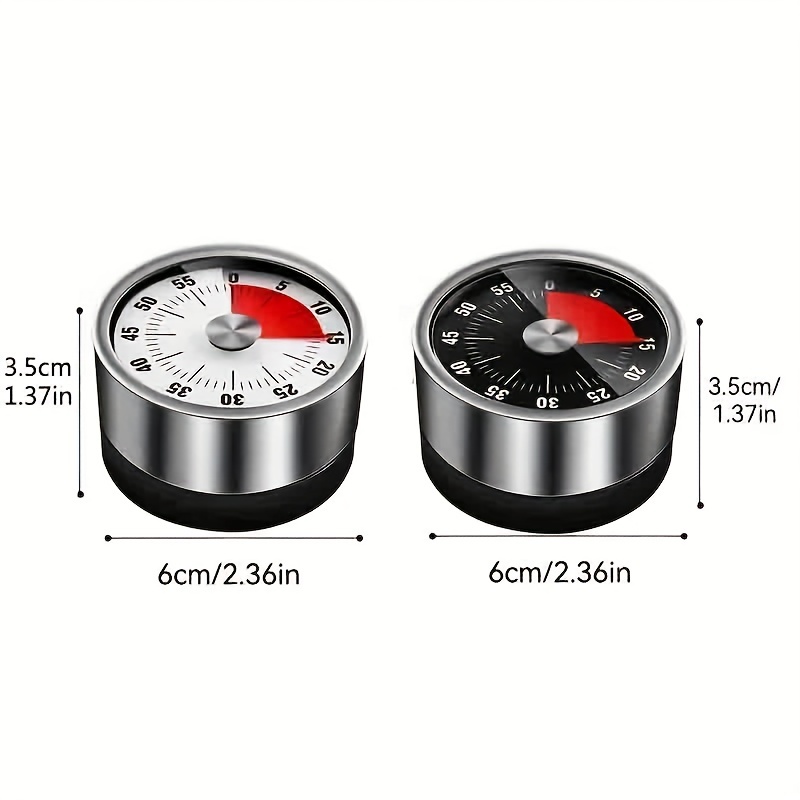 1pc Stainless Steel Mechanical Timer Reminder Countdown - Temu