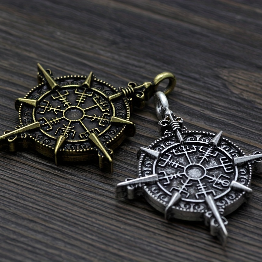 Viking Compass Pendant Necklace for Men