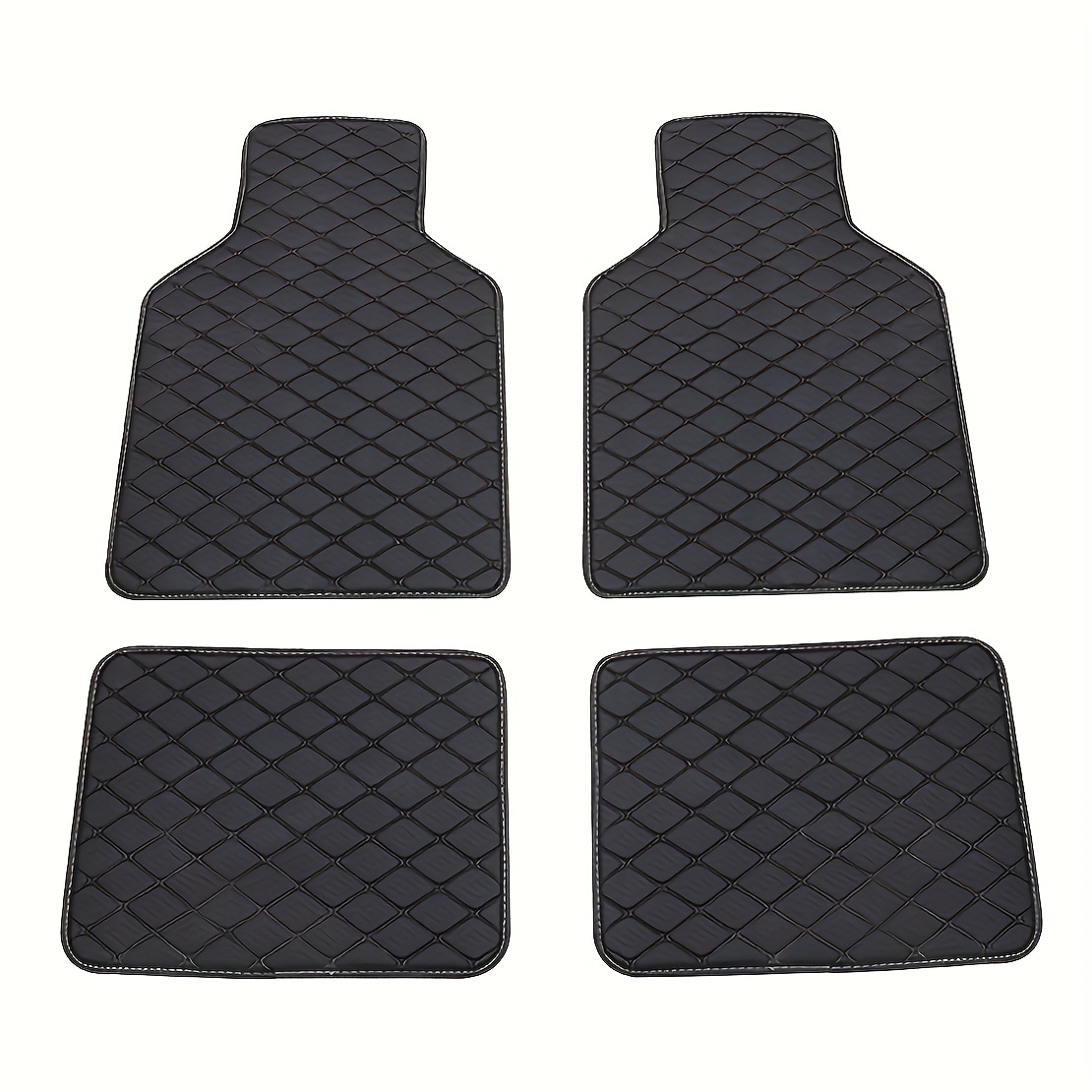 4pcs Waterproof Car Floor Mats Front & Rear Leather Car Carpet