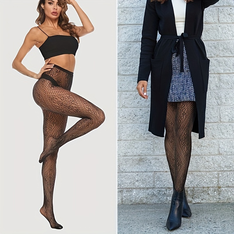 Mesh Fishnet Pantyhose 4 Pairs High Waist Pantyhose With 4 Types Sexy  Elastic