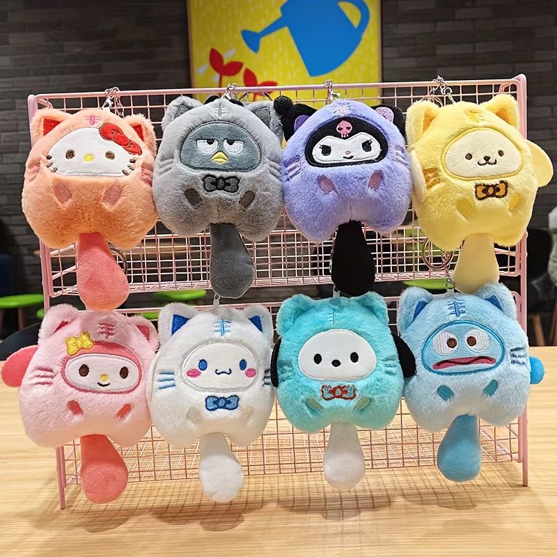 10cm Cute Cartoon Plush Bear Keychain Car Key Ring Women Girls Bag MiniBear  Pendant Key Chains Ornament Toys For Children