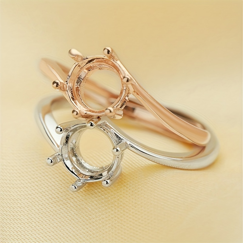5-9mm Round Six Prong Ring Settings for DIY Rings
