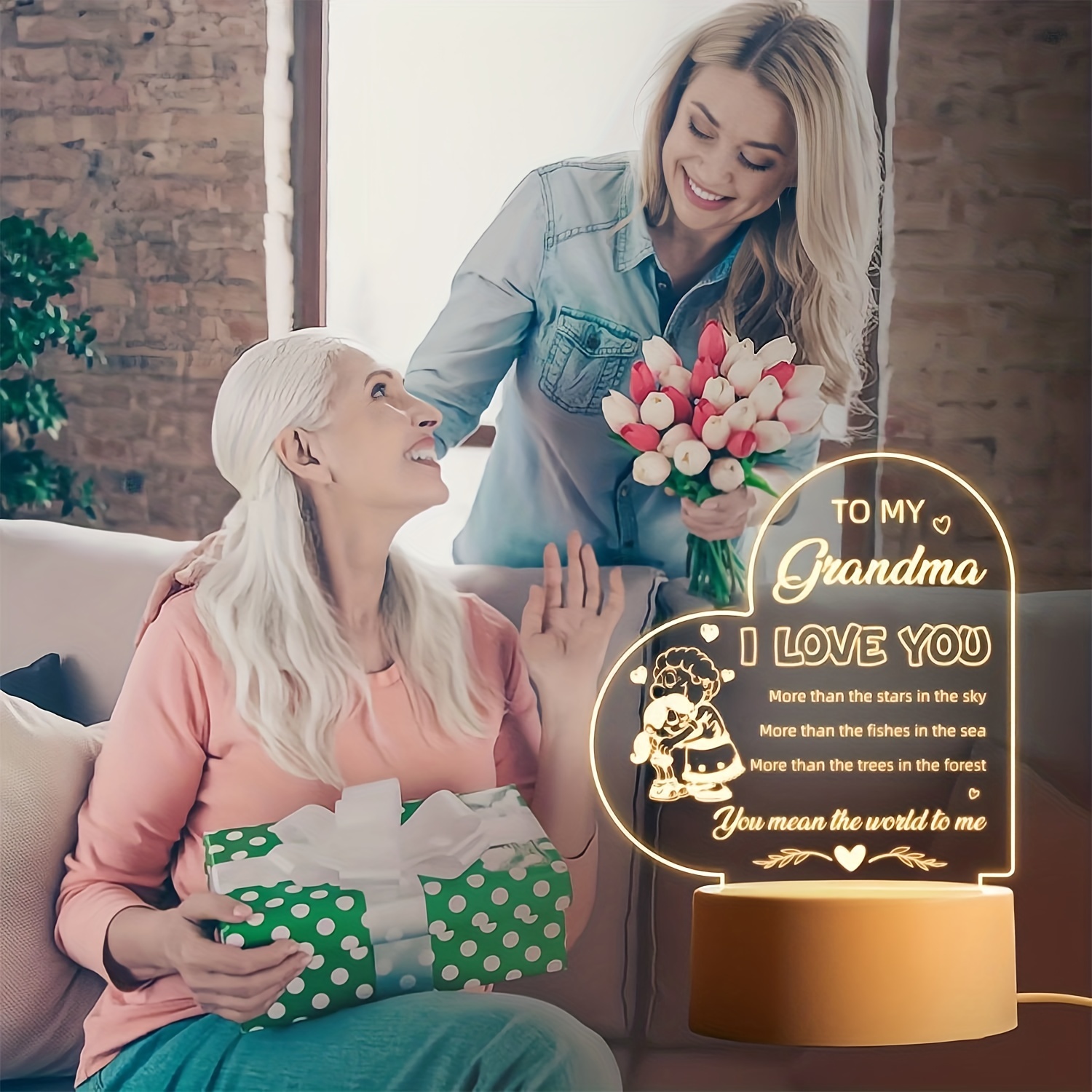 Gifts For Grandma - Grandma Birthday Gifts Engraved Night Light, Best  Grandma Christmas Gifts, Led Lamp Present For Grandmother, Grandparent's  Day Gifts To My Grandma - Temu