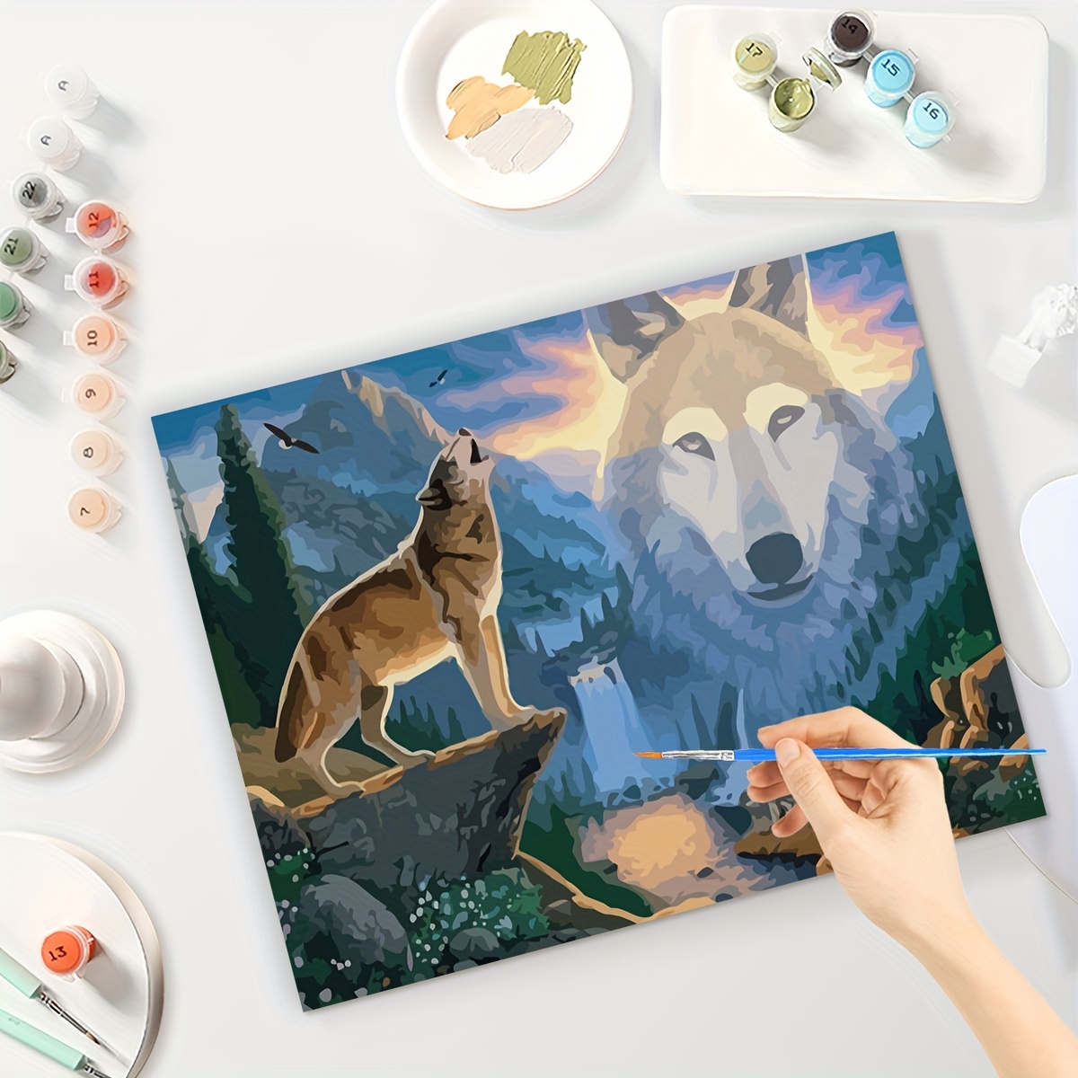 Diy Paint By Numbers For Adults Canvas Painting Wolf And - Temu