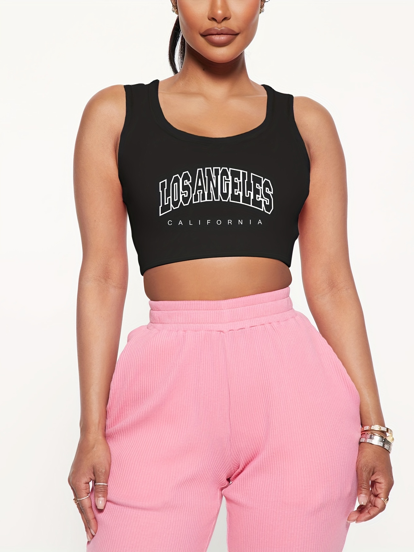 FOREVER 21 Womens Size Medium Pink Sleeveless Crop Top Tank Top Shirt  Sports Bra 