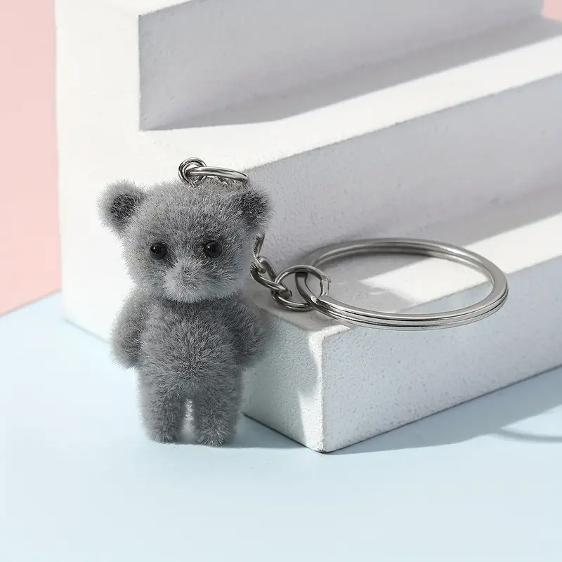 Mini Plush Bear Keychain Cute Animal Doll Key Chain Ring Bag - Temu