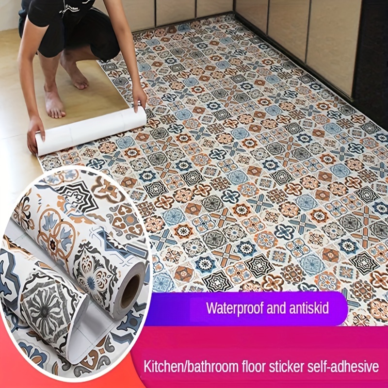 Vinyl Floor Sticker Waterproof Bathroom Toilet Doormat Sticker