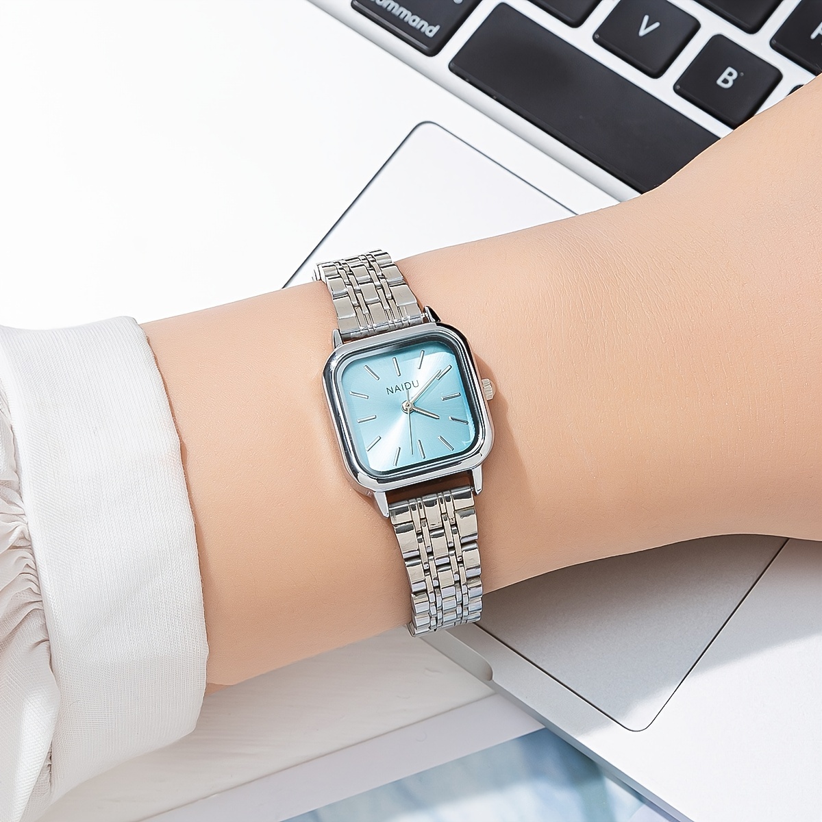 Reloj Digital De Acero Inoxidable Reloj Cuadrado Elegante Para Mujer Relojes  De Malla Metálica Accesorios De Vestir - Joyería Y Accesorios - Temu Spain