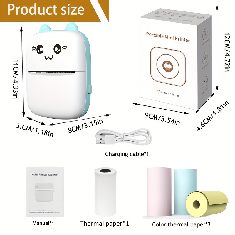 Pocket Thermal Printer Portable Mini Bluetooth Printing Machine