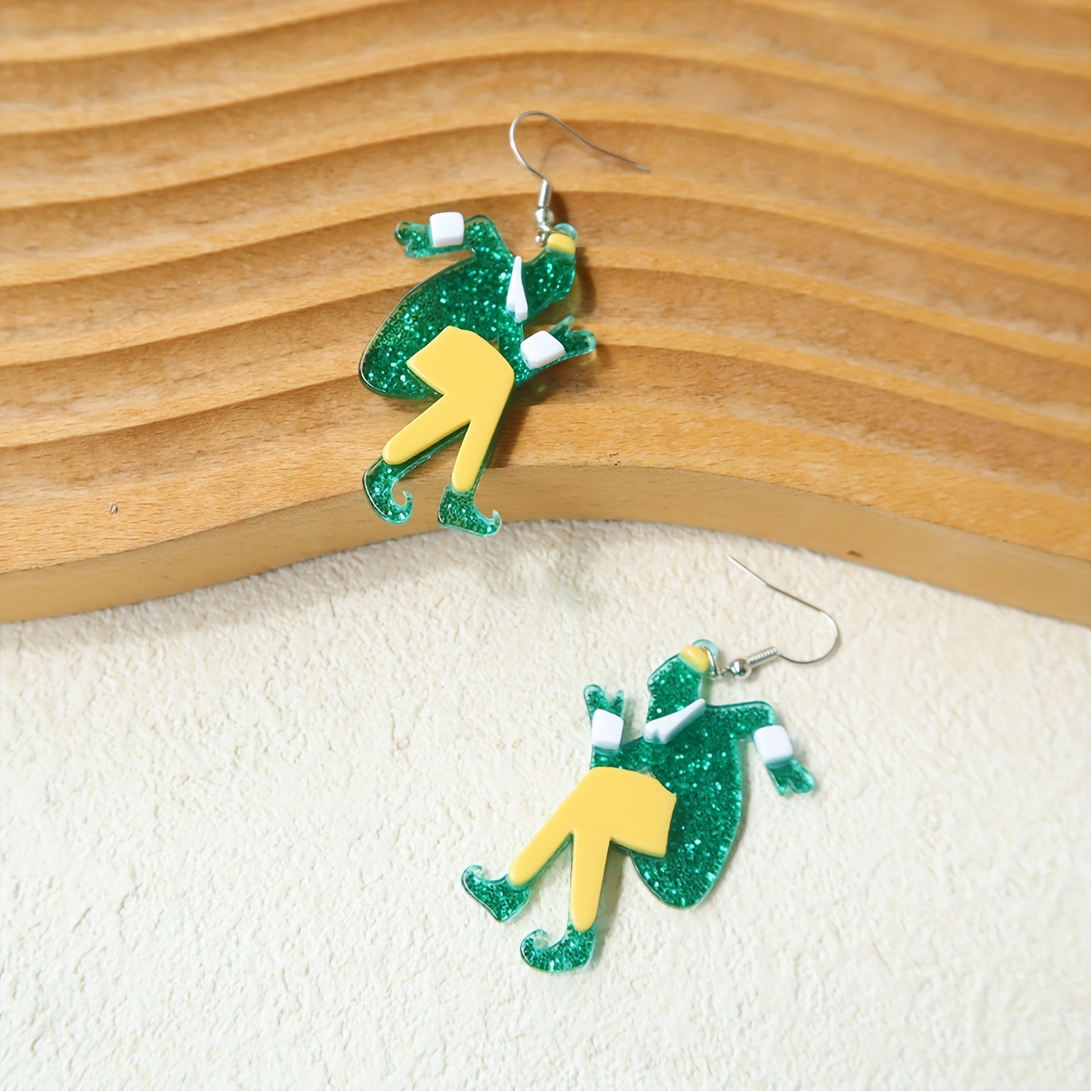 St. Patrick's Day Green Heart Print Drop Earrings For - Temu