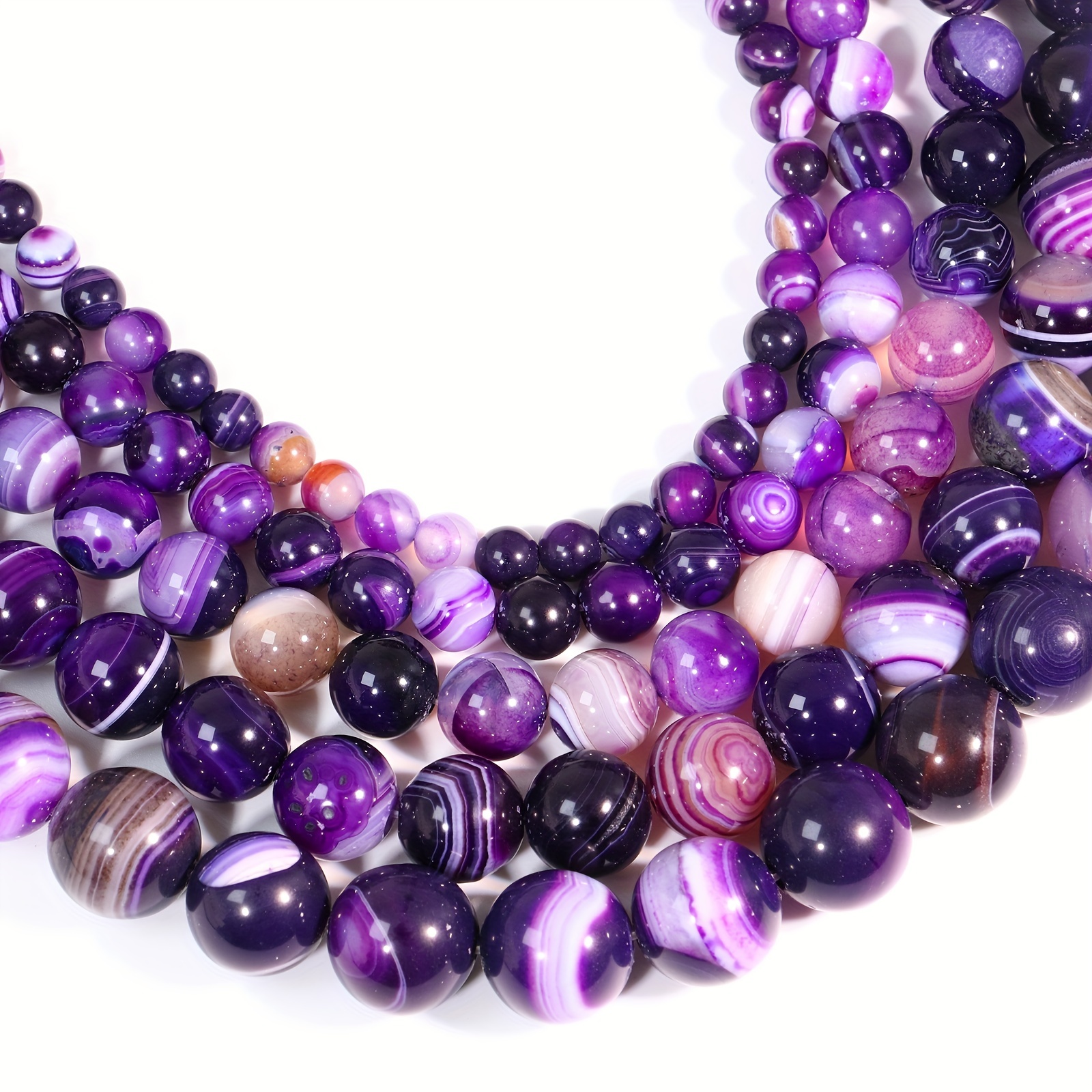 Natura Purple Agate Beads Bracelet 10mm