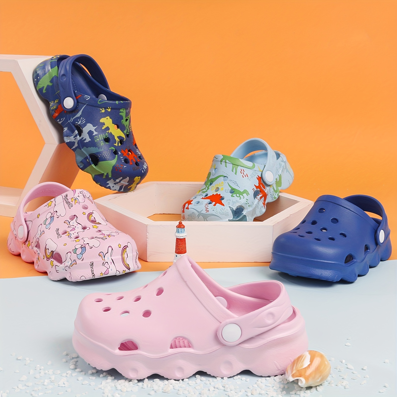 Casual Colorful Breathable Clogs For Boys And Girls, Quick Drying