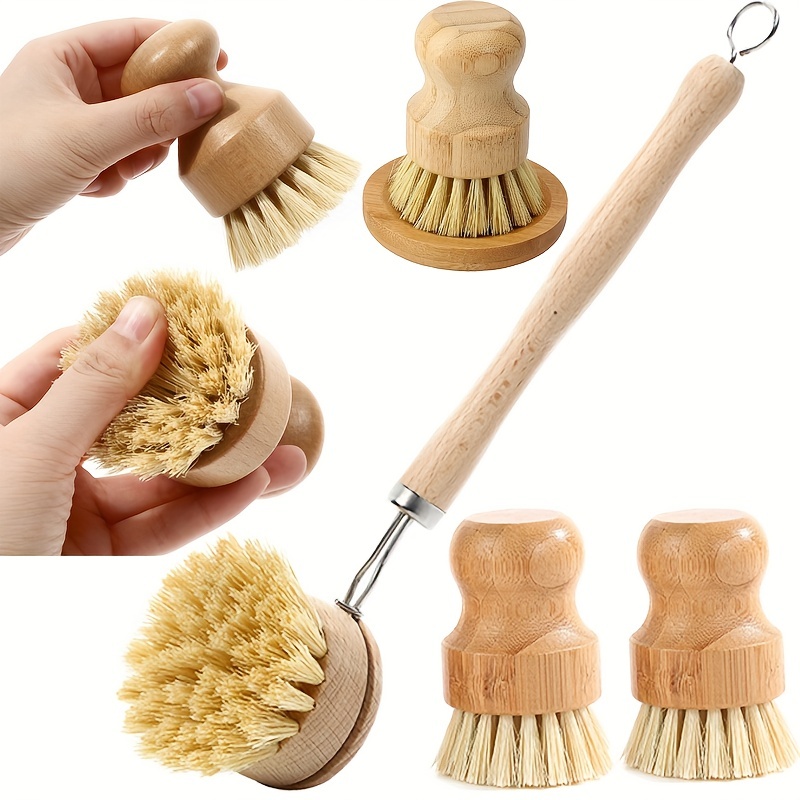 Wooden Pan Brush Oil-treated Maple Union Mixture Scrub Brush Pot Brush Pot  Scrubber Dish Brush Eco Zero-waste Biodegradable 