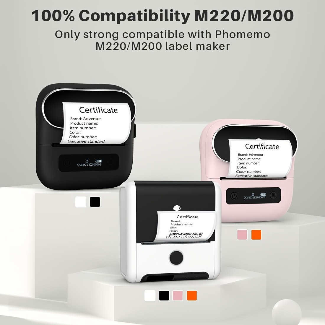 Phomemo M200/m220 ラベルメーカー バーコードプリンター 交換用ラベル、多目的白色粘着ラベル紙、2.75インチ X 3.14インチ  (70*80mm)、住所、配送、中小企業などに最適、3ロール オフィス・学用品 Temu Japan