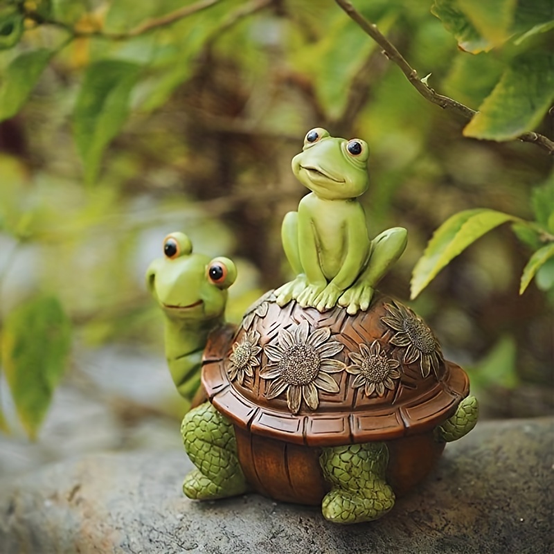 Outdoor Resin Statue Simulation Frog Turtle Animal Sculpture - Temu