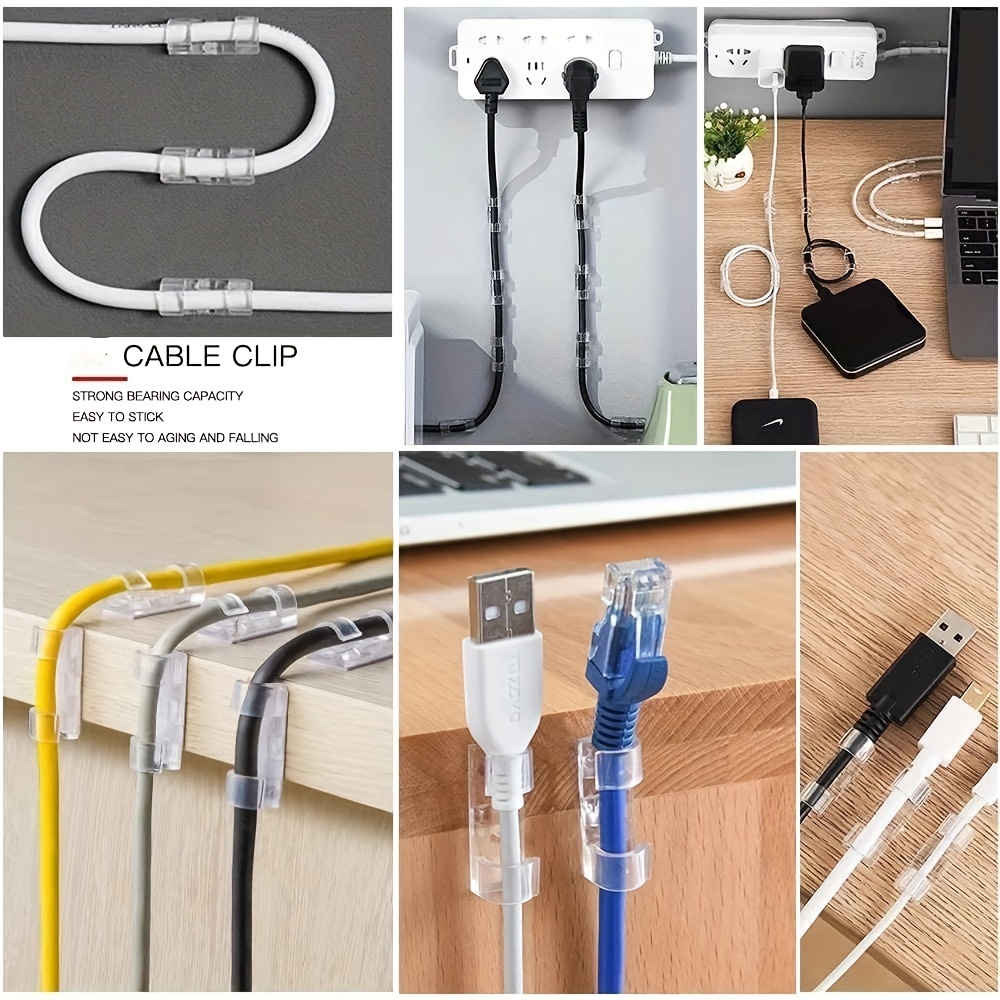 20 Piezas Clips Cables Organizador Cables Adhesivo Soporte - Temu Chile