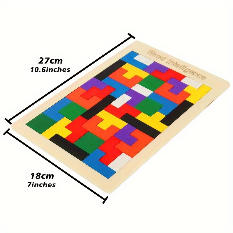 Colorful 3D Wooden Blocks Puzzle Brain Teaser Montessori Educational Toy