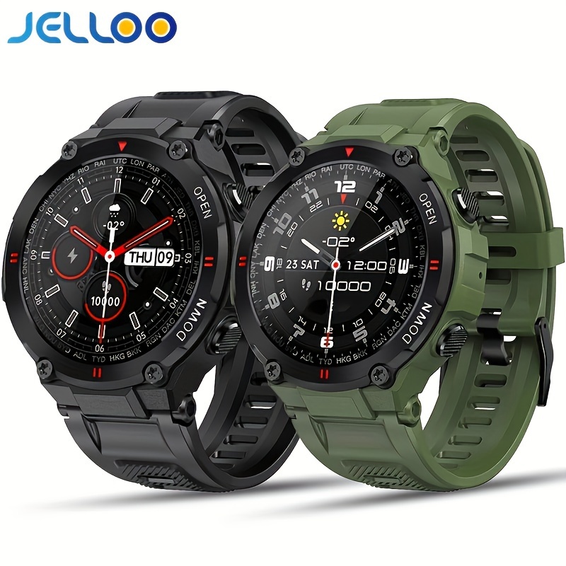 EIGIIS Reloj inteligente militar para hombre, resistente al agua, táctico,  Bluetooth, altavoz de llamadas, pantalla táctil HD de 1.3 pulgadas, reloj