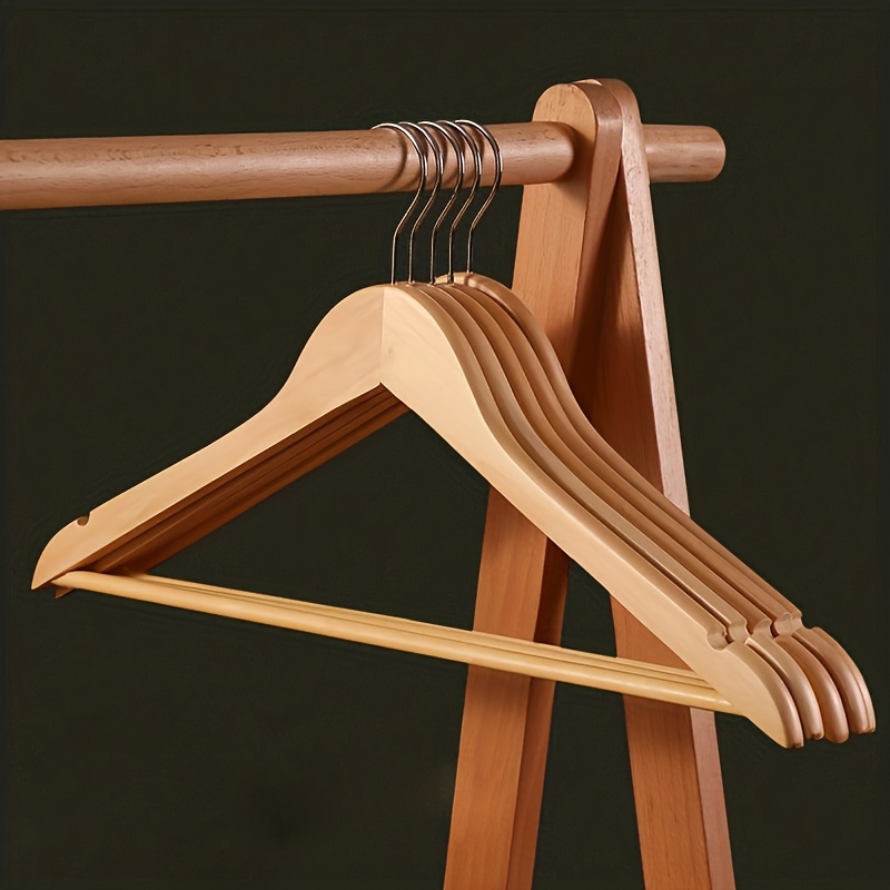 Non-slip Wooden Clothes Hangers With Grooves, Drying Rack For