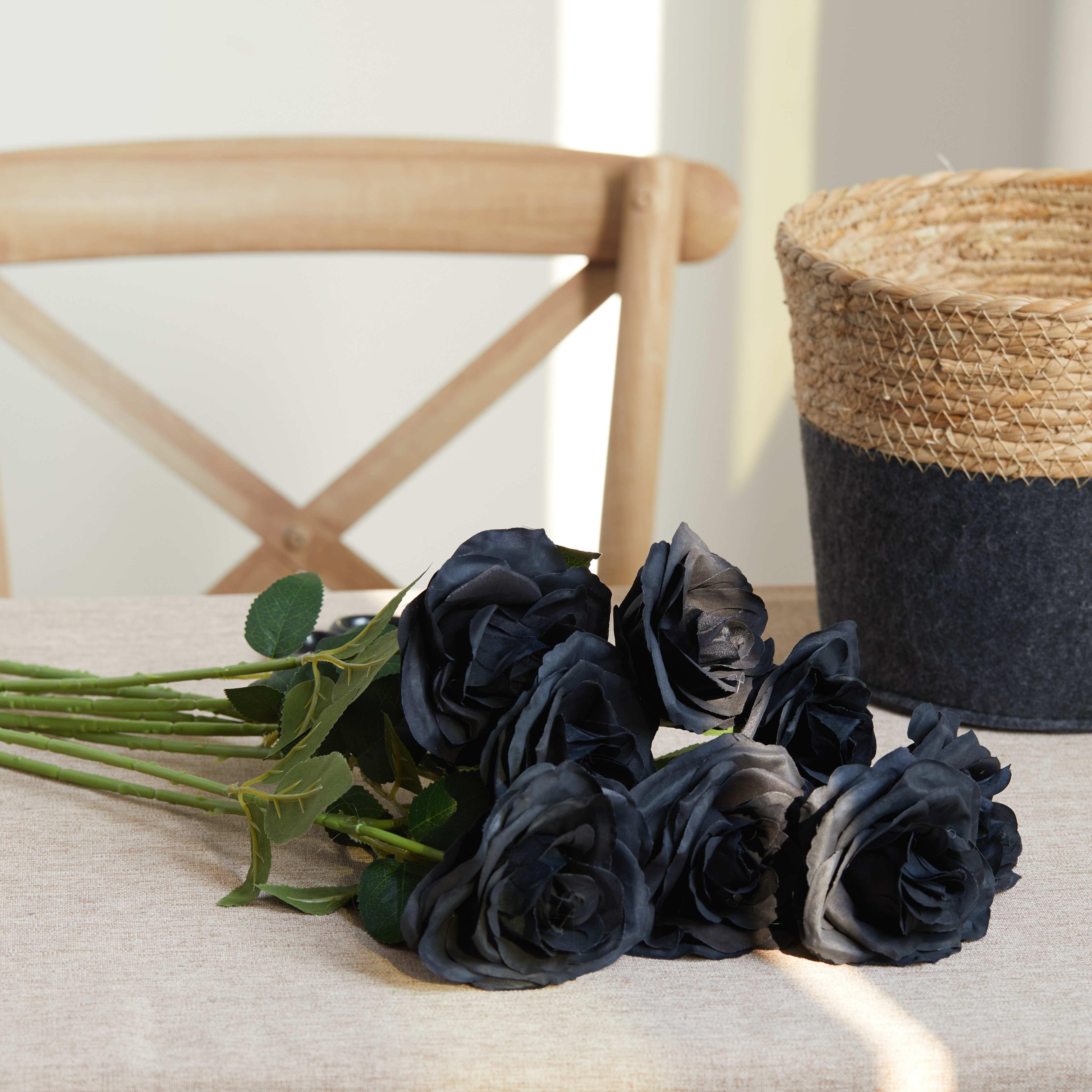 1pc, Artificial Black Rose Flower for Halloween, Mother's Day, and Party  Decor - 45cm/17.72inch