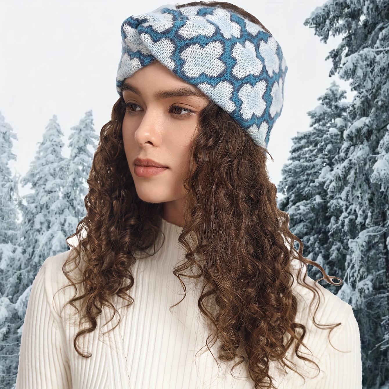Thick Fleece Knit Headband Solid Color Elastic Ear Warmer - Temu Canada