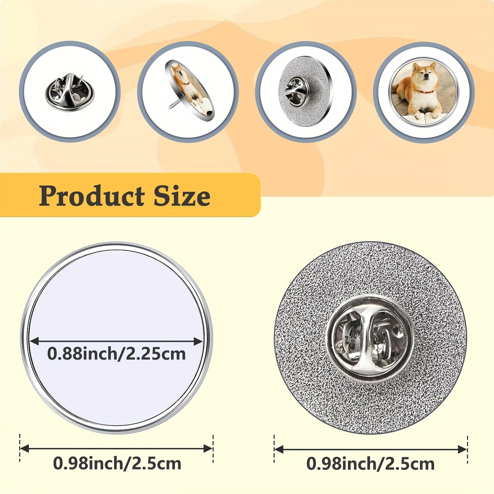 10pcs/Set Round Blank Sublimation Buttons For Diy Metal Badge Making