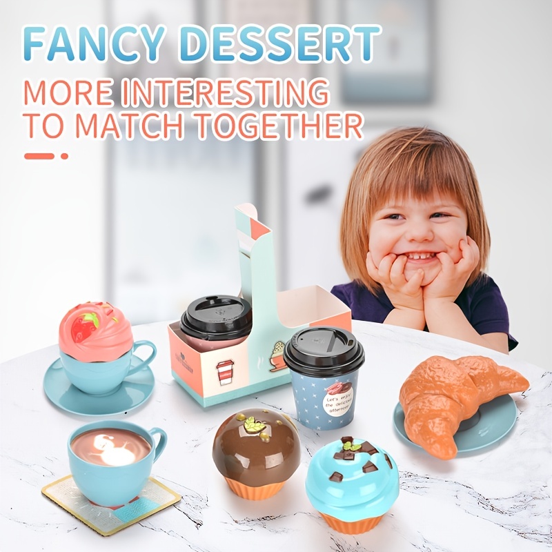 Simulation Coffee Machine Kids Toy Pretend Ice Cream Machine Kitchen Play  House Game DIY Dessert Kitchen Set Toy Pretend To Play