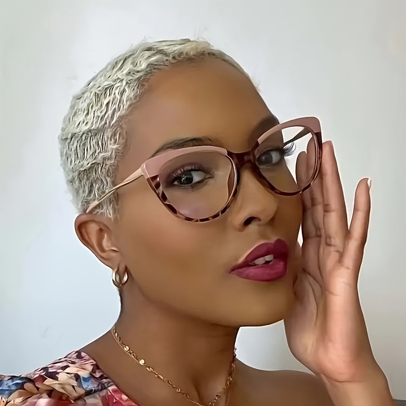 Tortoiseshell Block Frame Retro Clear Lens Light Blocking Glasses